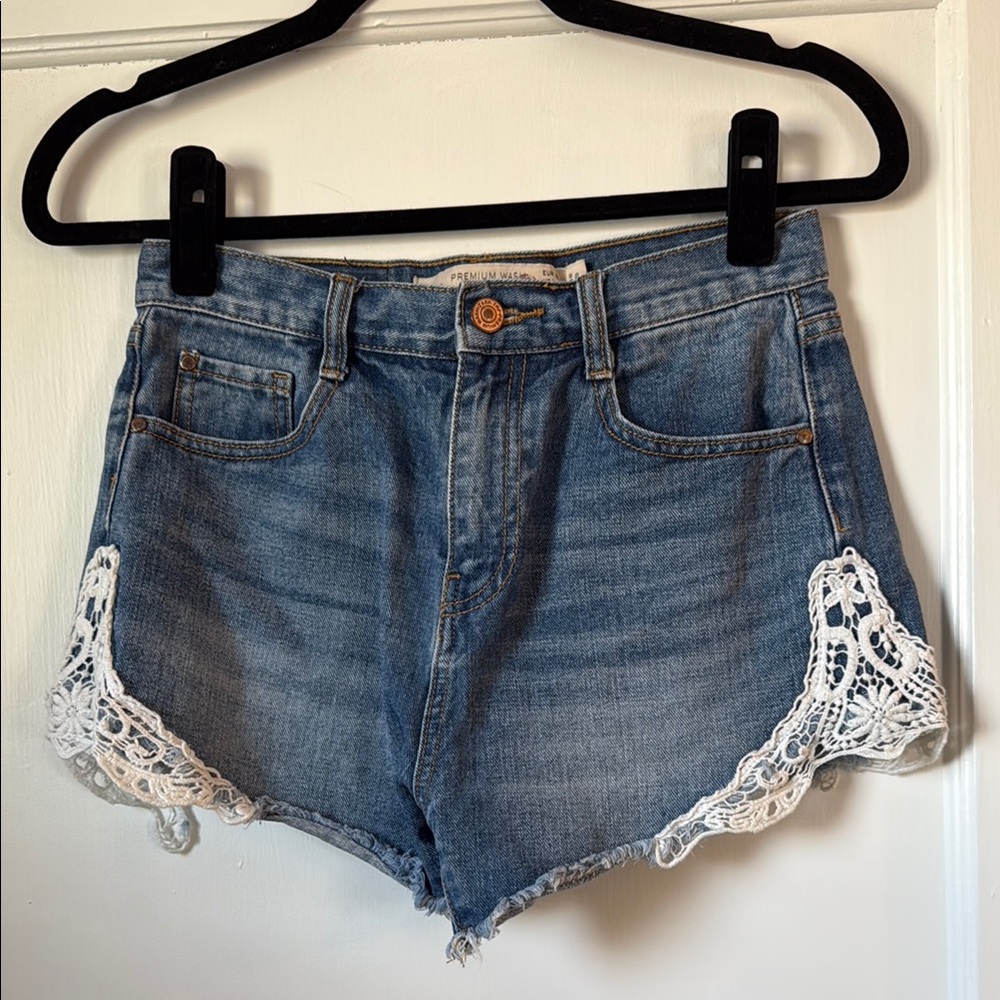 Zara Trafaluc High Rise Denim Shorts